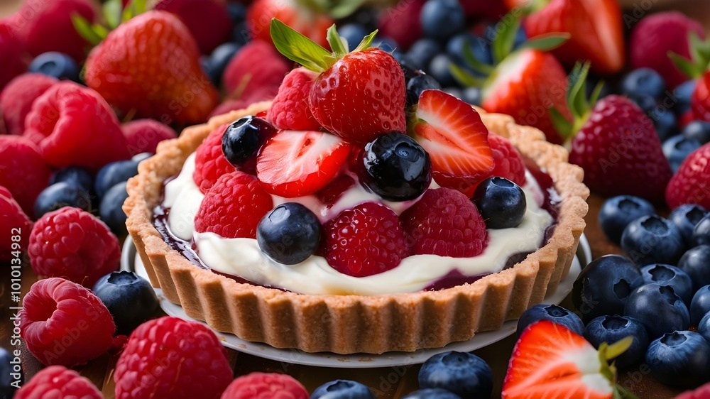 strawberry and blueberry tart strawberry and blueberry tart