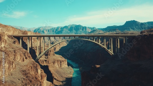 Stunning Arch Bridge Over Scenic Canyon Landscape