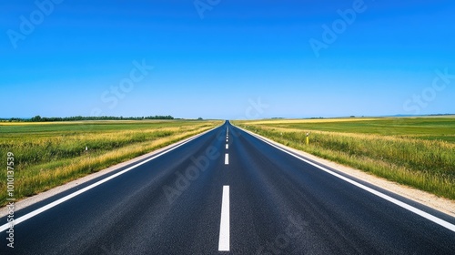 Open Road Under Clear Sky in Rural Landscape