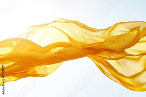 Golden Fabric Flowing in the Air