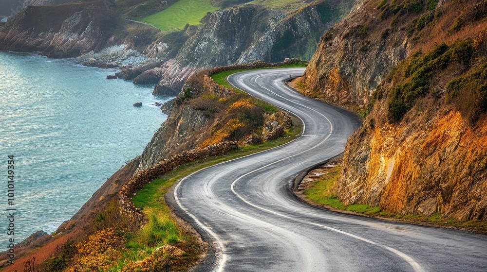 Scenic Coastal Road with Breathtaking View Scenic Coastal Road with Breathtaking View