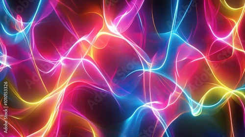 Neon abstract patterns pulsating with energy