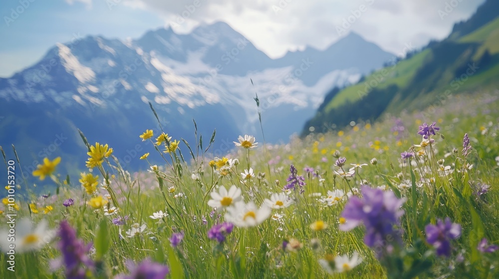 Wildflowers Blooming in a Mountain Meadow Wildflowers Blooming in a Mountain Meadow