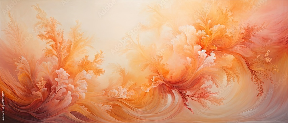 Abstract Orange Floral Artwork Abstract Orange Floral Artwork