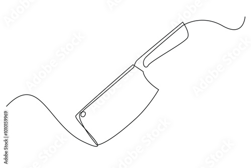 continuous line butcher knife.one line drawing of butcher knife.one line butcher knife vector