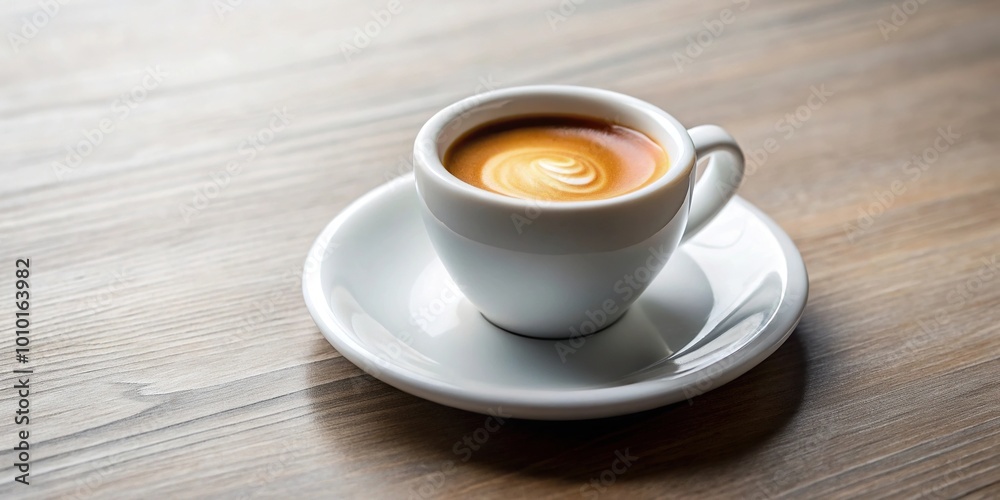 Espresso shot in white cup with crema swirl Espresso shot in white cup with crema swirl