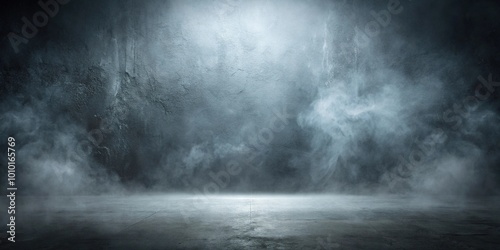 ethereal misty effect on dark concrete background