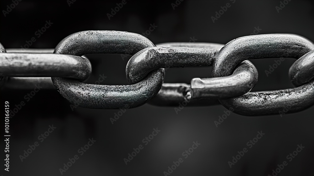 Close-Up of Interlocking Metal Chain Links Close-Up of Interlocking Metal Chain Links