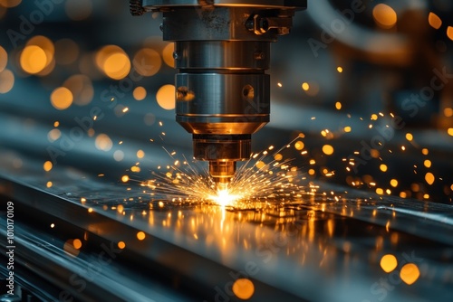 Industrial Laser Cutting Machine in Action photo