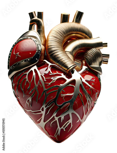 Naklejka 3D Robotic Metal Heart
