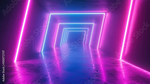 Abstract futuristic techno vibes in neon