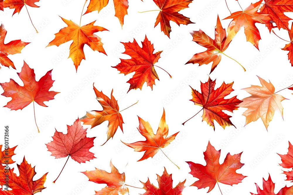 Seamless pattern with autumn maple leaves.