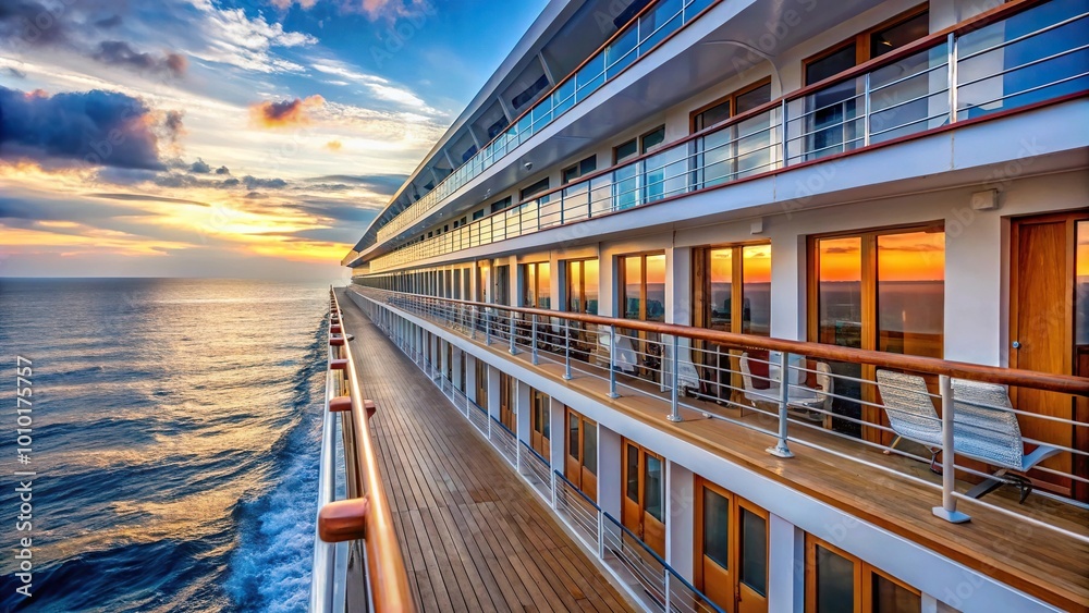 Exterior balcony cabins on a modern cruise ship Exterior balcony cabins on a modern cruise ship