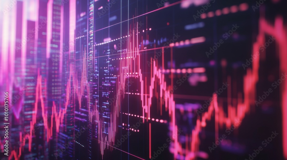 Abstract Data Visualization with Pink and Purple Hues Abstract Data Visualization with Pink and Purple Hues