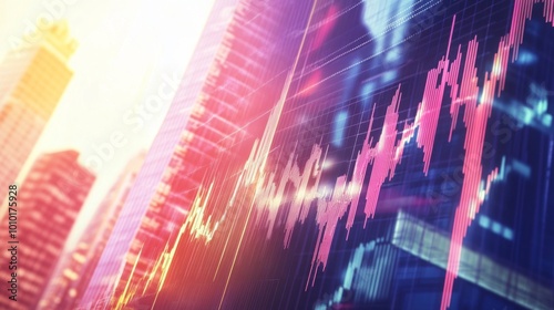 Financial Market Trends and Urban Skyline Visualization
