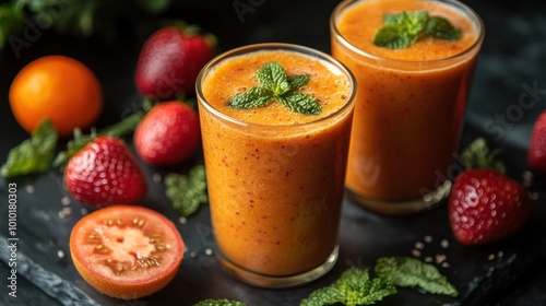 Fresh Orange & Strawberry Smoothie