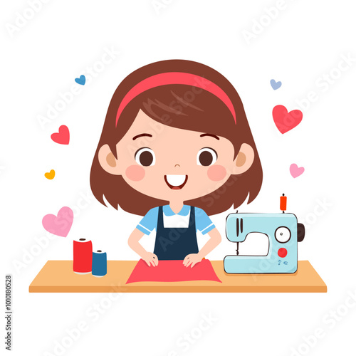 Tailor Cute Worker Job Profession Professional Occupation Cartoon Character
