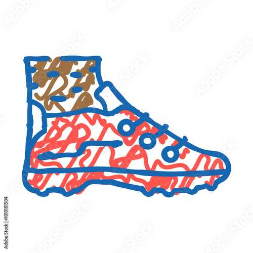 shoes paintball game doodle icon sketch vector. shoes paintball game sign. isolated symbol illustration