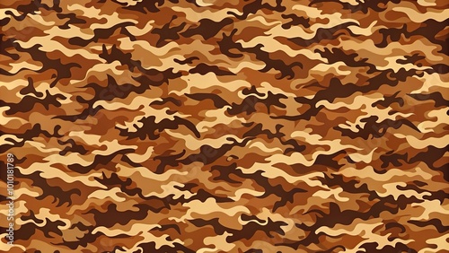 Extreme close-up abstract seamless pattern of brown camouflage background