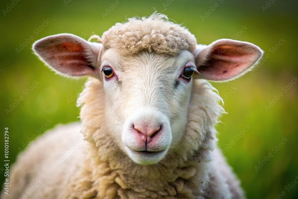 Extreme Close-Up Adorable sheep with soft fur playfulness Extreme Close-Up Adorable sheep with soft fur playfulness