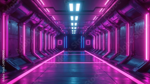 Abstract futuristic techno vibes in neon