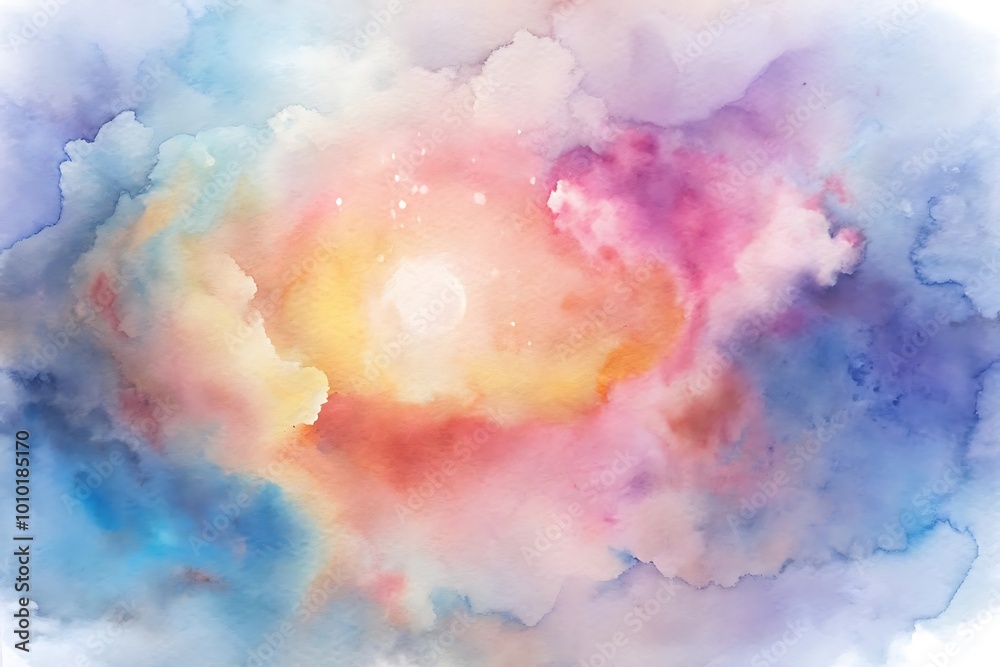 Ethereal watercolor clouds in soft pastel hues Ethereal watercolor clouds in soft pastel hues