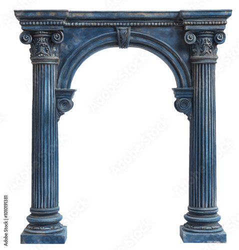 Blue stone marble roman arch columns 