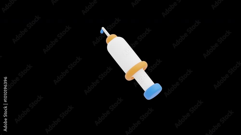 3D Animation of Precision Syringe for Accurate Medical Dosage | Alpha Channel 3D Animation of Precision Syringe for Accurate Medical Dosage | Alpha Channel