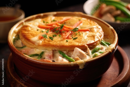 Chicken Pot Pie with Creamy Sauce and Carrots photo