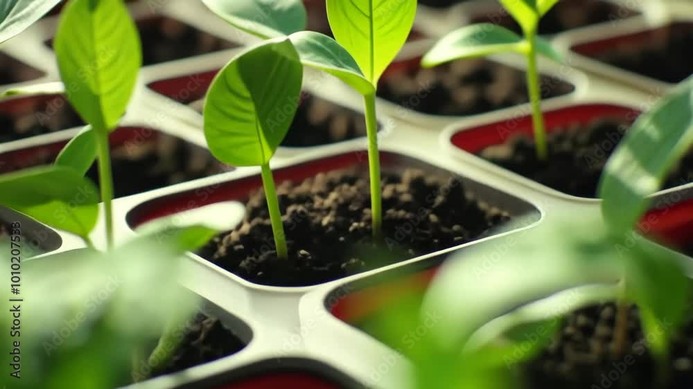 Witnessing Growth: Red Pepper Seedlings in Timelapse Witnessing Growth: Red Pepper Seedlings in Timelapse