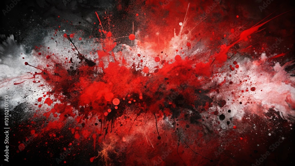 Abstract Crimson and Charcoal Splashes on a Dark Background Abstract Crimson and Charcoal Splashes on a Dark Background