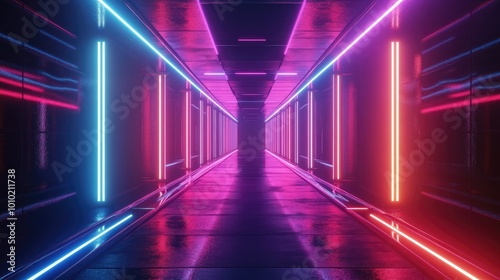 Abstract futuristic techno vibes in neon