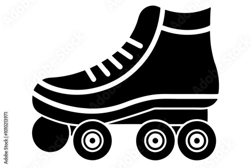 roller skate shoe silhouette vector illustration