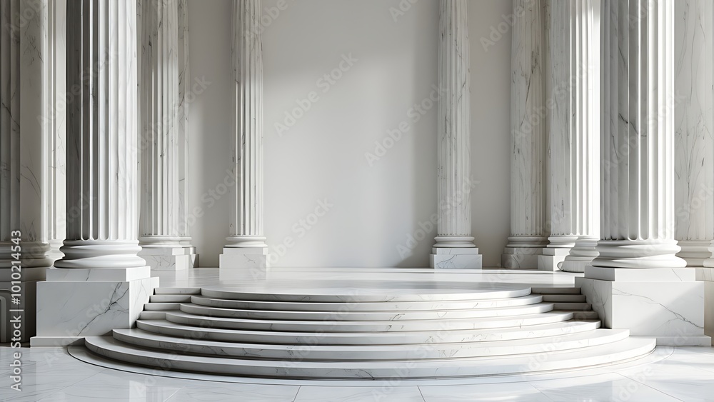 Neoclassical interior with columns and steps Neoclassical interior with columns and steps