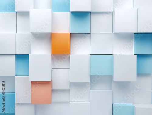 Amazing Golden and white blocks, closeup of mosaic squares and cubes, texture for web business