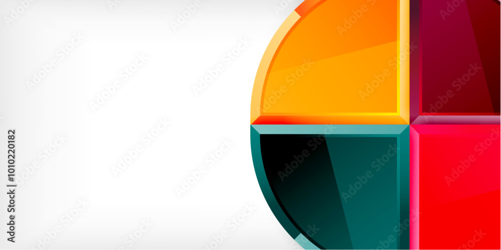 Fototapeta premium Glossy circles geometric background. Vector Illustration For Wallpaper, Banner, Background, Card, Book Illustration, landing page