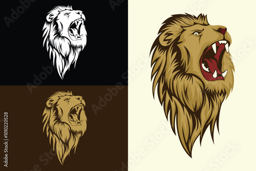 Lion head logo vector,lion mascot vector,lion head element photo