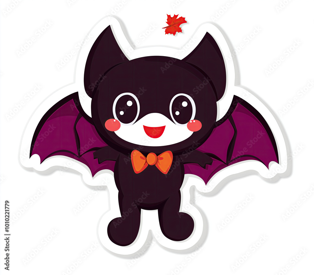Cute cartoon vampire flying in the darkness.Halloween sticker.Fall holiday sticker for Halloween-themed projects and decorations. Cute cartoon vampire flying in the darkness.Halloween sticker.Fall holiday sticker for Halloween-themed projects and decorations.