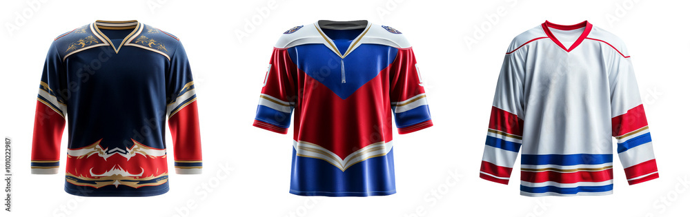 Fototapeta premium Colorful Ice Hockey Jerseys For Sport Events