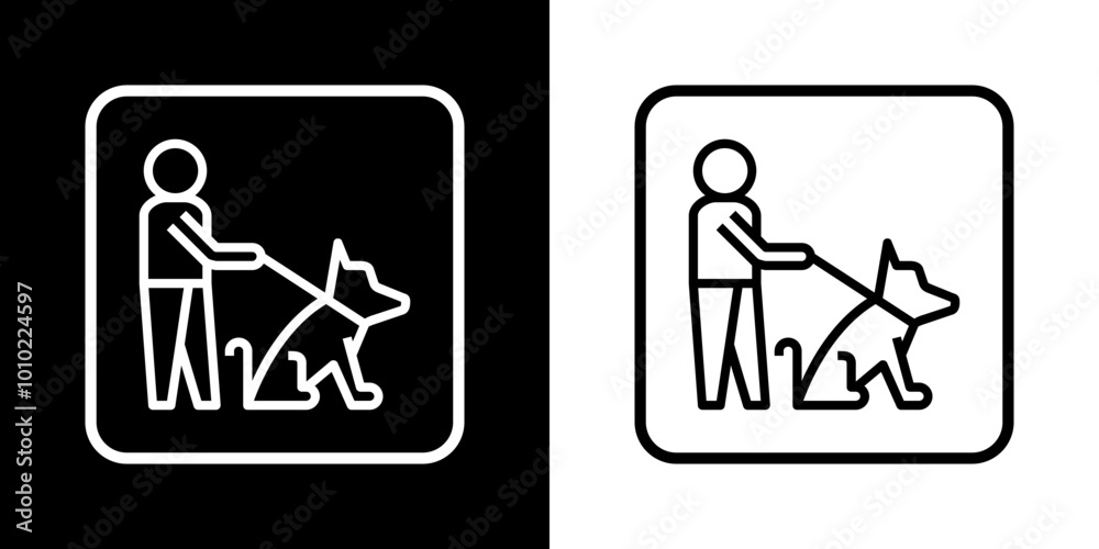 Black and with icon, Guide dog disability human blind leash Black and with icon, Guide dog disability human blind leash