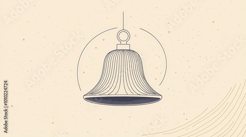 Antique Decorative Bell - Minimalist Vintage Style Illustration photo