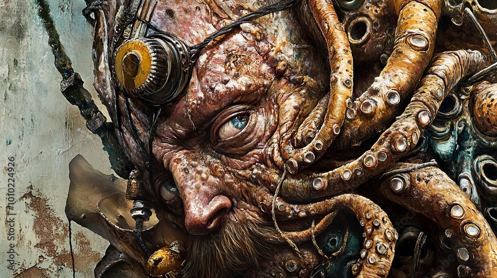 Surreal Portrait of a Humanoid with Tentacles Surreal Portrait of a Humanoid with Tentacles