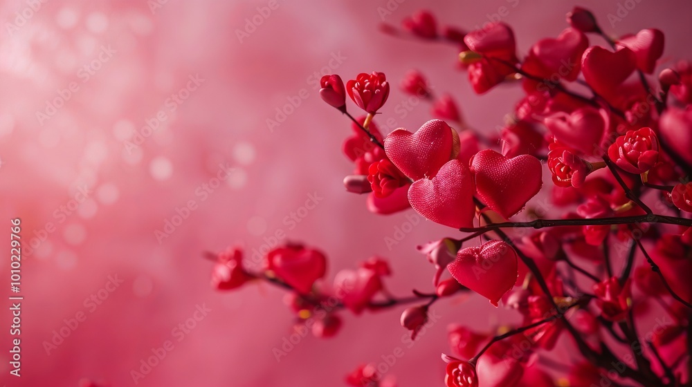 Naklejka premium Red rose background with red heart