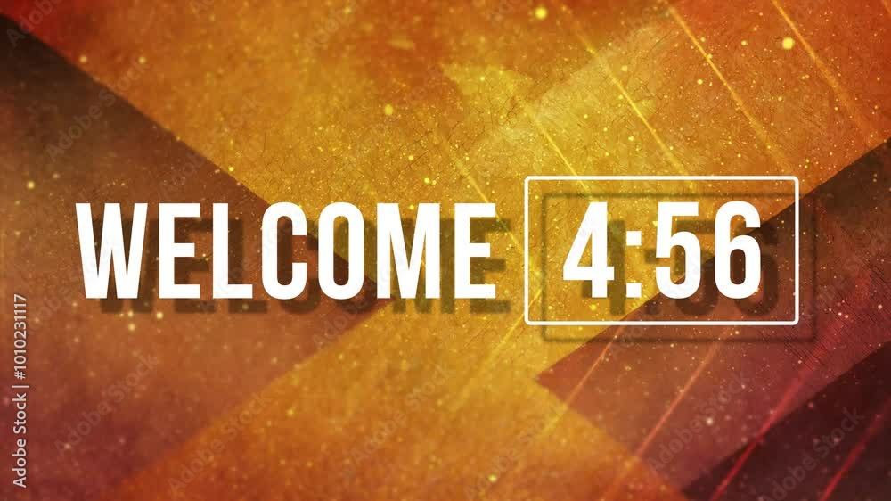 Welcome to the event video, motion background with 5 minutes countdown