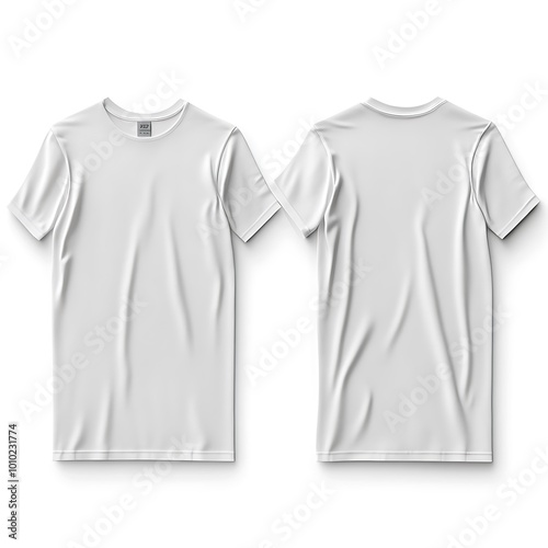 Blank White T Shirt Mockup, Front and Back View