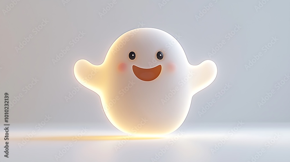Cute 3D Ghost Character Illustration for Halloween Design Cute 3D Ghost Character Illustration for Halloween Design