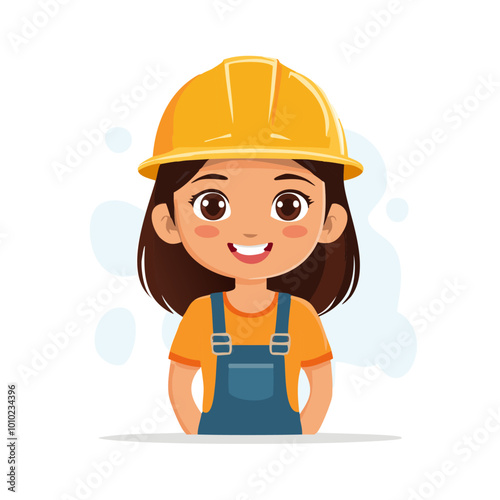 Carpenter Cute Worker Job Profession Professional Occupation Cartoon Character
