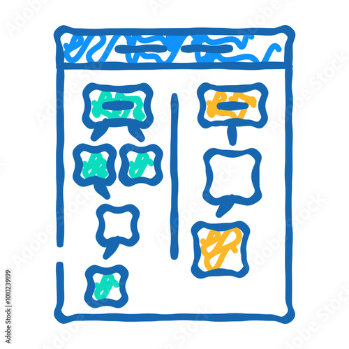 affinity diagram ux ui design doodle icon sketch vector. affinity diagram ux ui design sign. isolated symbol illustration