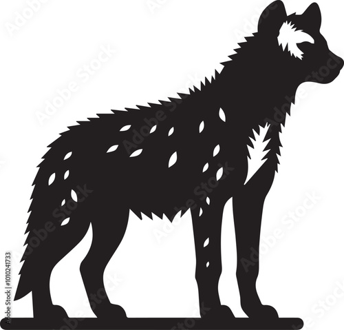 Hyena logo silhouette vector black and white photo