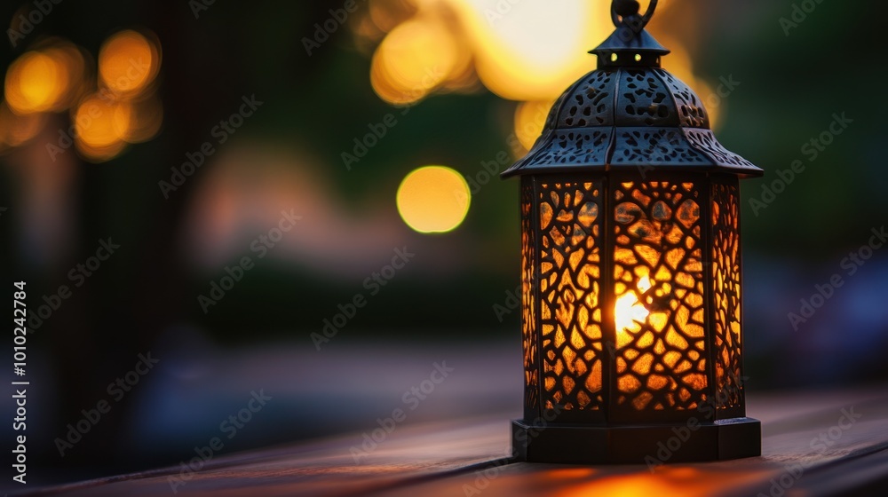 Ornate Lantern with Warm Glow Ornate Lantern with Warm Glow